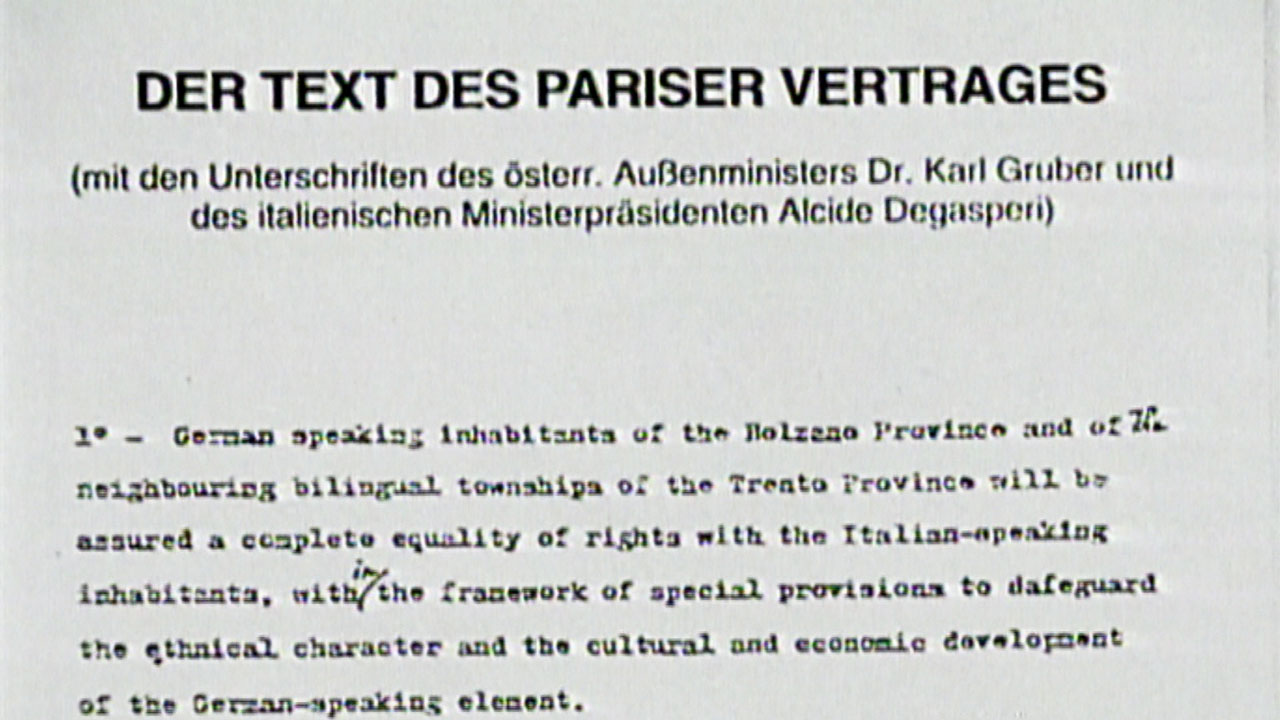 70 Jahre Pariser Vertrag Fundament der Autonomie vom 05.09.2016 ORF