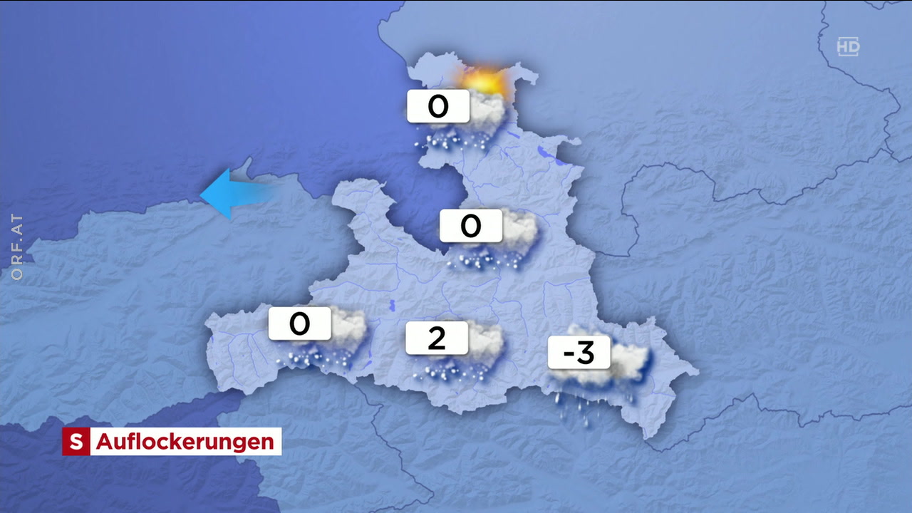 Wetter Salzburg vom 25.02.2023 um 1920 Uhr ORFTVthek