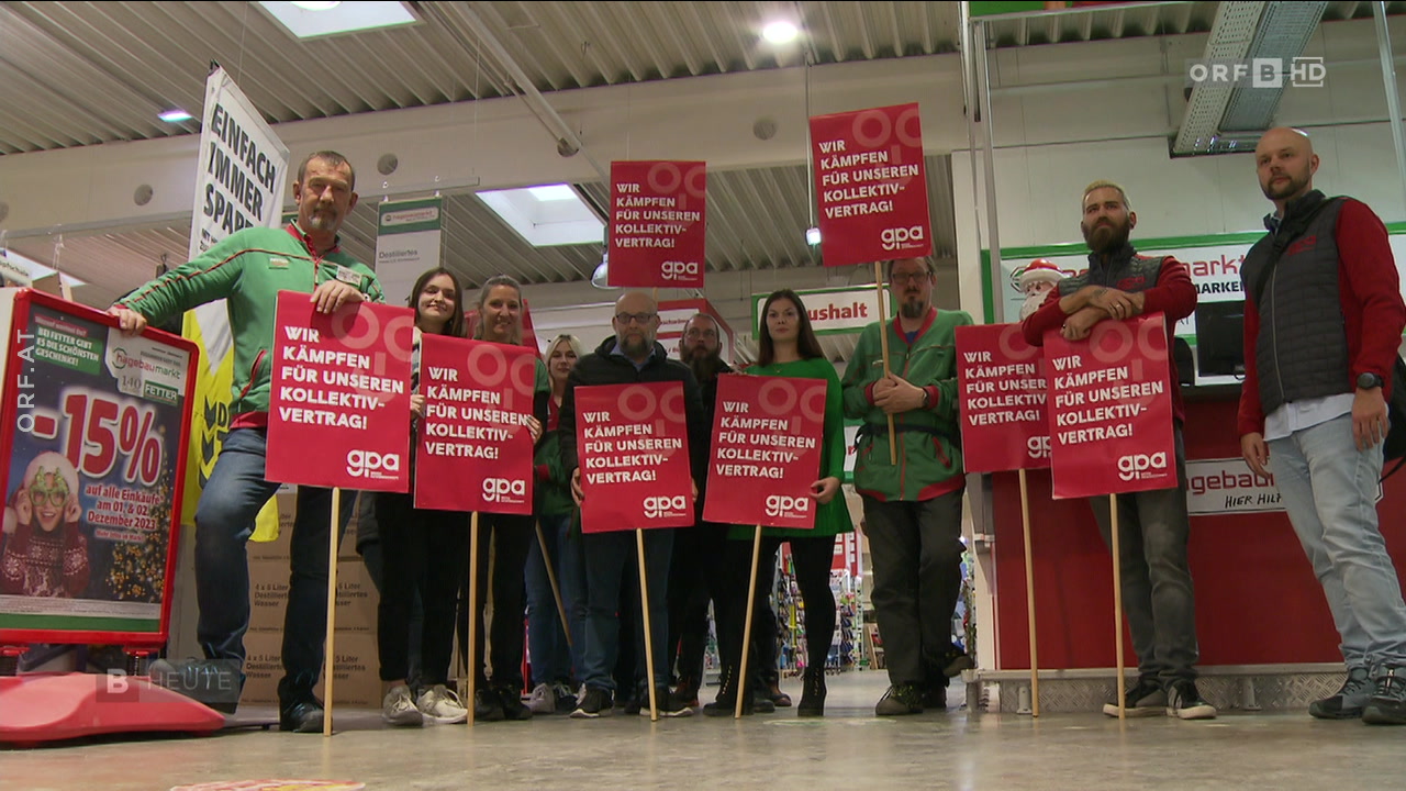 Warnstreiks Im Handel Beginnen - Burgenland Heute Vom 30.11.2023 Um 19: ...