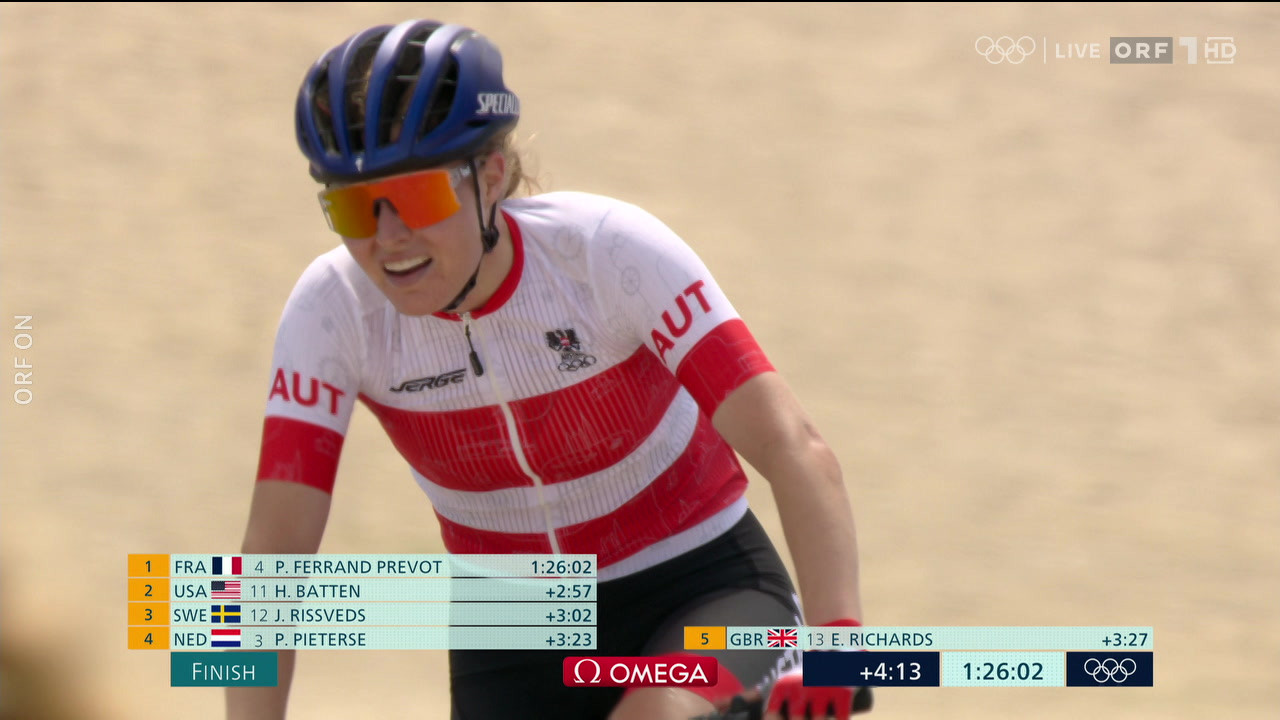 CrossCountry Zieleinfahrt von Stigger Olympische Sommerspiele Paris